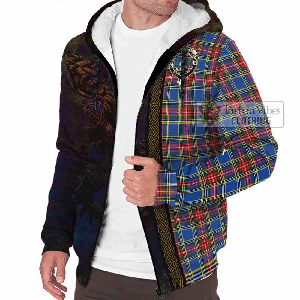 MacBeth (McBeth) Tartan Family Crest Sherpa Hoodie Alba Gu Brath Be Brave Lion Ancient Style - Tartan Vibes Clothing