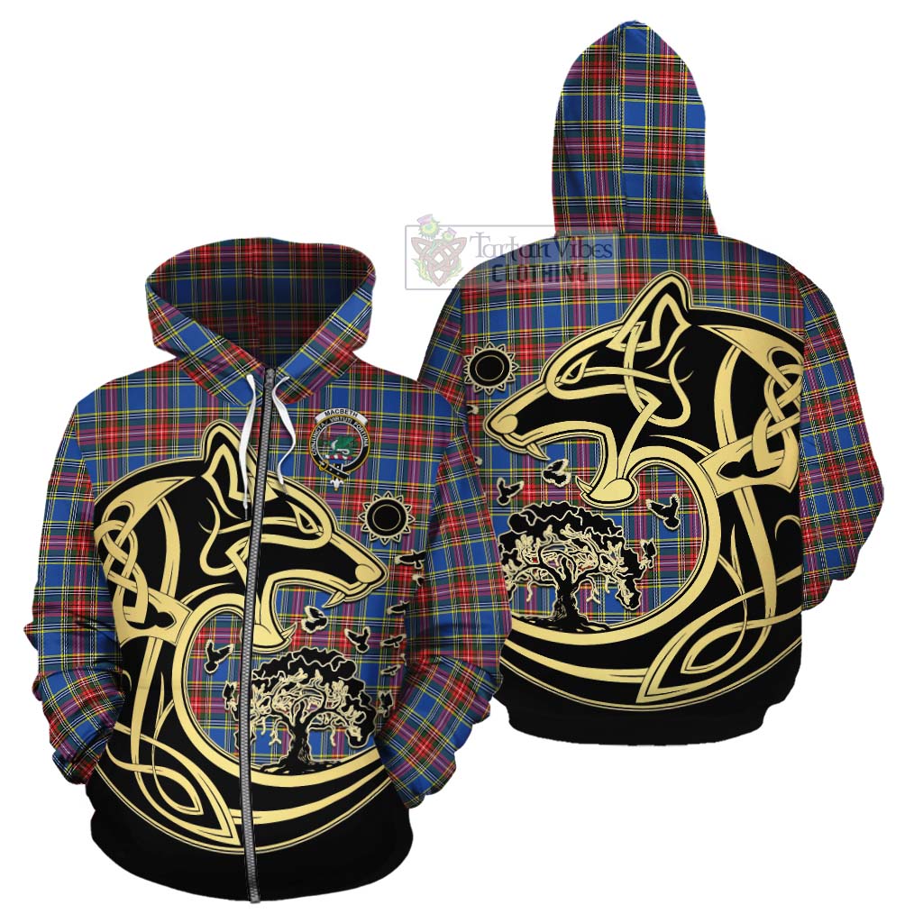 MacBeth (McBeth) Tartan Cotton Hoodie with Family Crest Celtic Wolf Style - Tartan Vibes Clothing