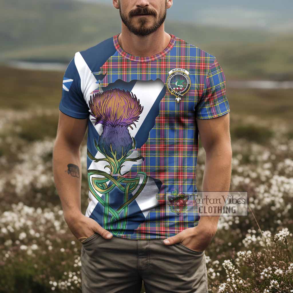 Tartan Vibes Clothing MacBeth (McBeth) Tartan Family Crest T-Shirt Scottish Thistle Celtic Inspired