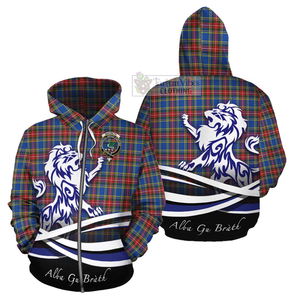 MacBeth (McBeth) Tartan Cotton Hoodie with Alba Gu Brath Regal Lion Emblem - Tartan Vibes Clothing