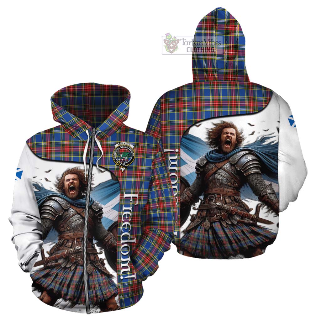 Tartan Vibes Clothing MacBeth (McBeth) Crest Tartan Cotton Hoodie Inspired by the Freedom of Scottish Warrior