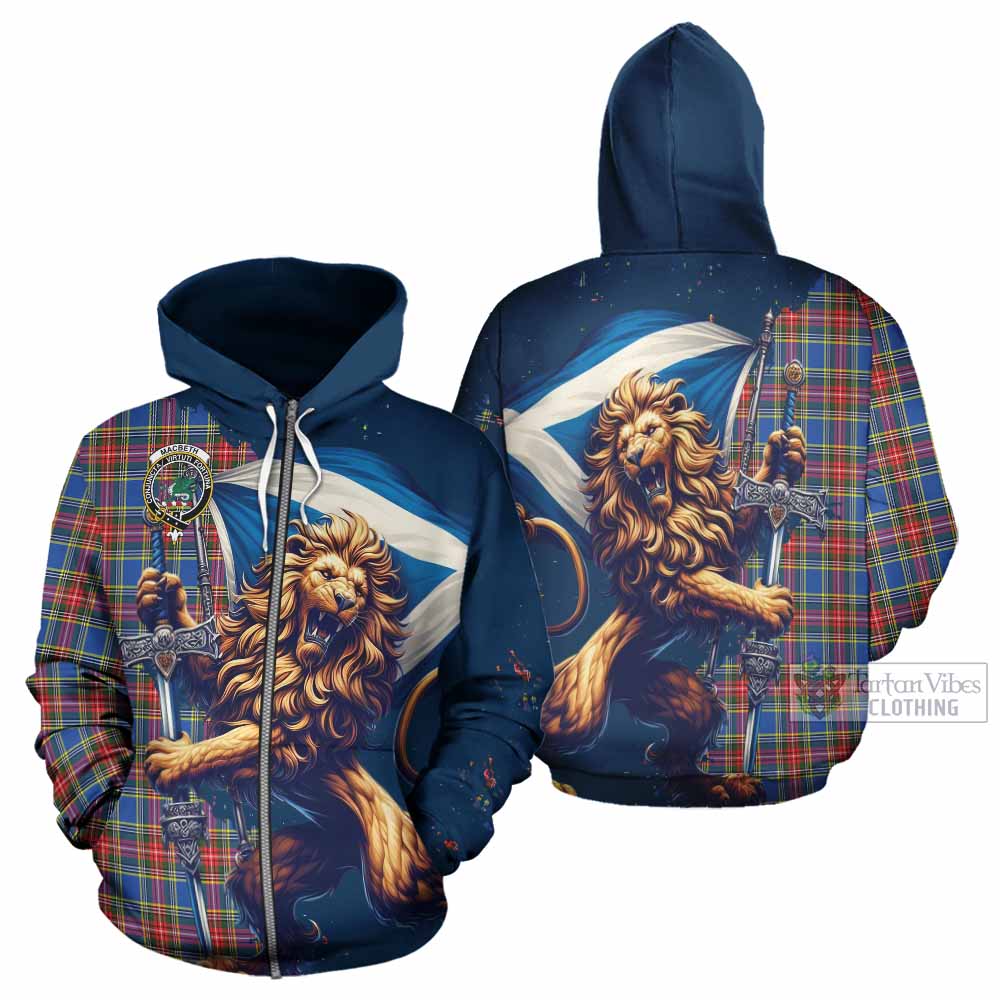 MacBeth (McBeth) Tartan Family Crest Hoodie with Scottish Majestic Lion - Tartan Vibes Clothing
