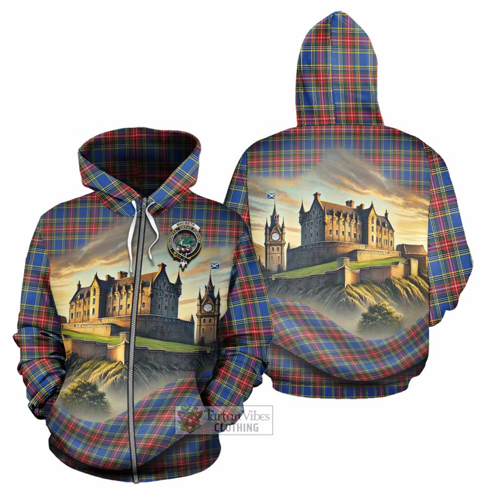 MacBeth (McBeth) Tartan Family Crest Hoodie with Scottish Ancient Castle Style Zip Hoodie - Tartan Vibes Clothing
