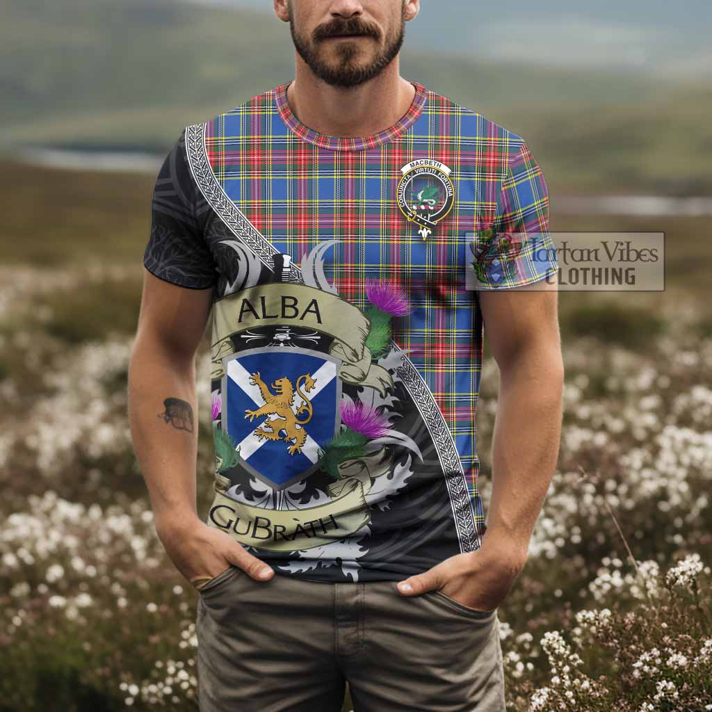 MacBeth (McBeth) Tartan Family Crest T-Shirt Lion Rampant Royal Thistle Shield Celtic Inspired - Tartan Vibes Clothing