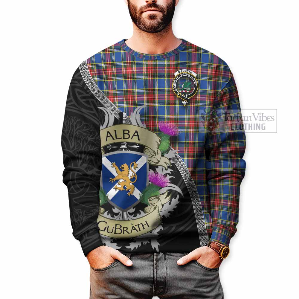 MacBeth (McBeth) Tartan Family Crest Sweatshirt Lion Rampant Royal Thistle Shield Celtic Inspired - Tartan Vibes Clothing