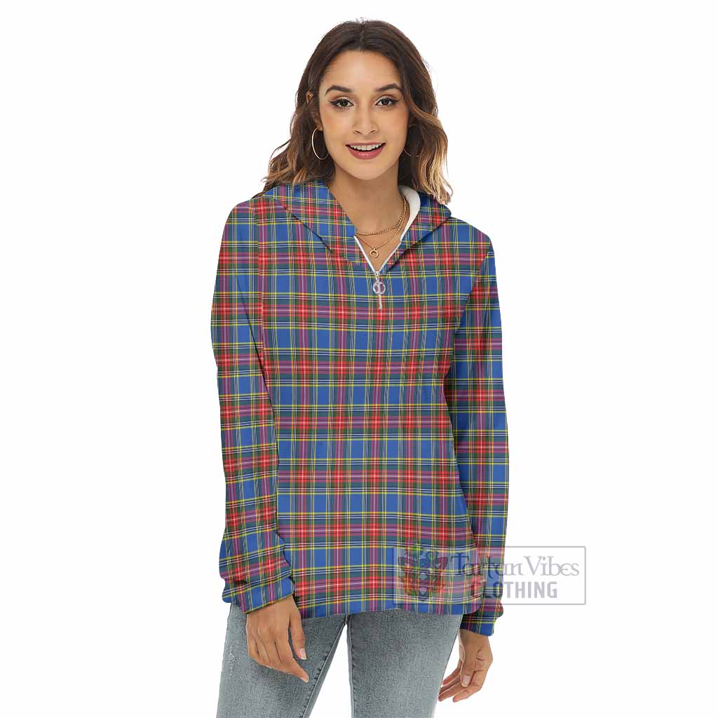 MacBeth (McBeth) Tartan Women's Borg Fleece Hoodie with Half Zip - Tartan Vibes Clothing