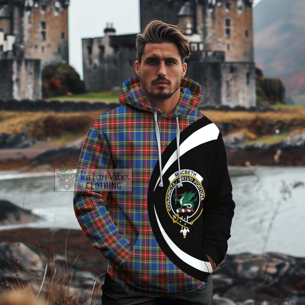 MacBeth (McBeth) Tartan Cotton Hoodie with Family Crest Circle Style - Tartan Vibes Clothing