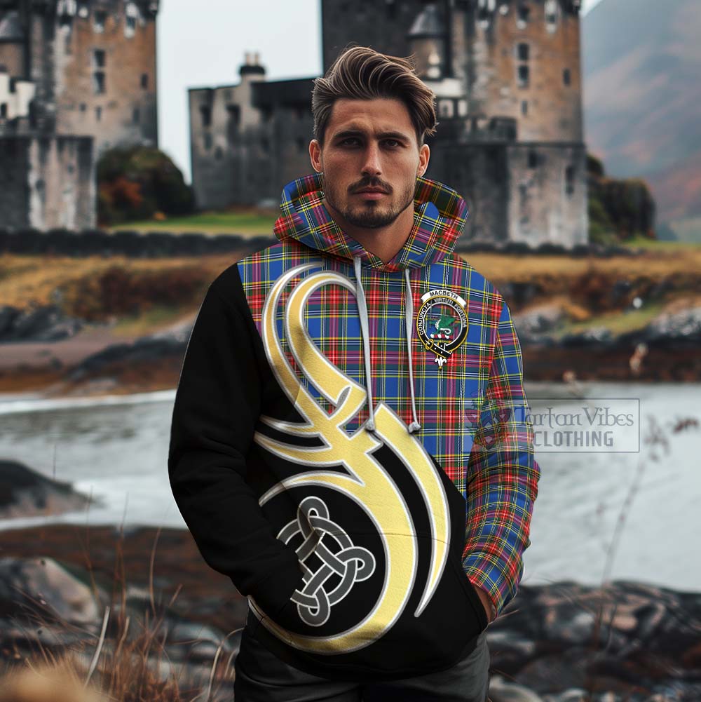MacBeth (McBeth) Tartan Cotton Hoodie with Family Crest and Celtic Symbol Style - Tartan Vibes Clothing