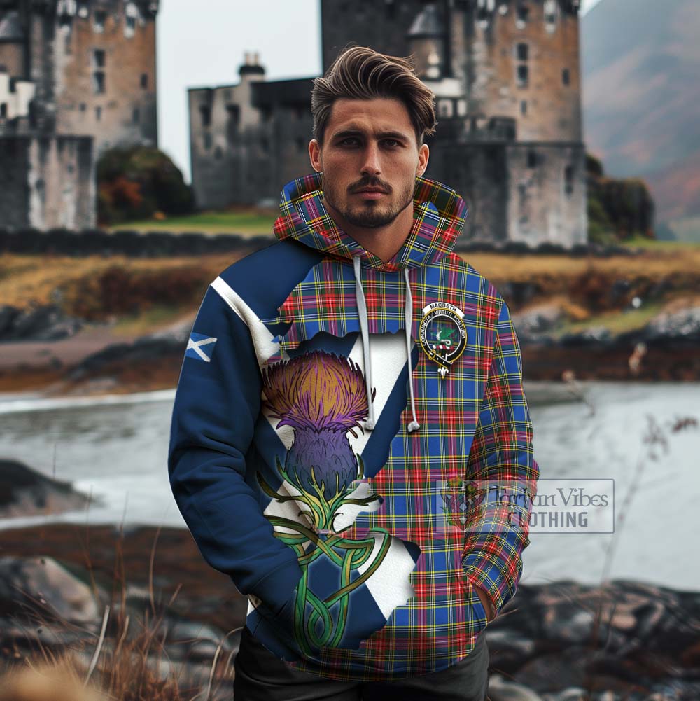 Tartan Vibes Clothing MacBeth (McBeth) Tartan Family Crest Cotton Hoodie Scottish Thistle Celtic Inspired