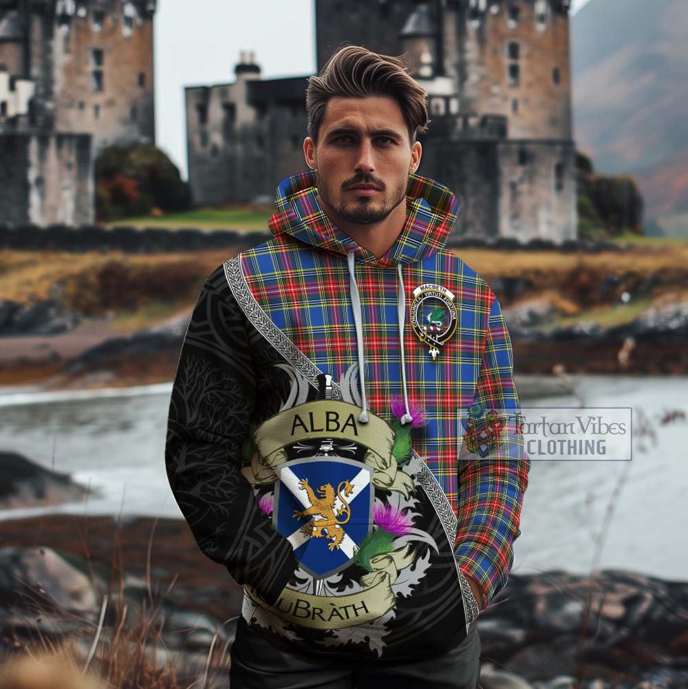 MacBeth (McBeth) Tartan Family Crest Cotton Hoodie Lion Rampant Royal Thistle Shield Celtic Inspired - Tartan Vibes Clothing