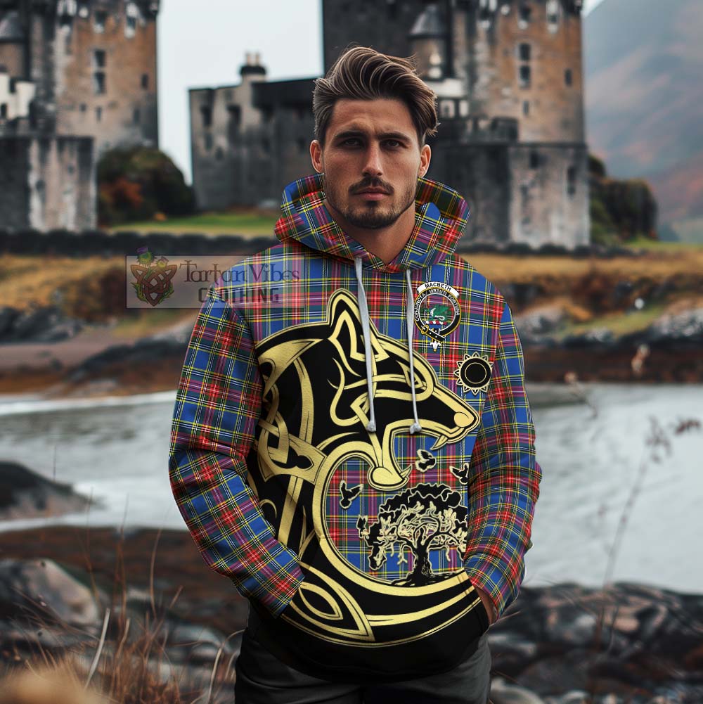 MacBeth (McBeth) Tartan Cotton Hoodie with Family Crest Celtic Wolf Style - Tartan Vibes Clothing