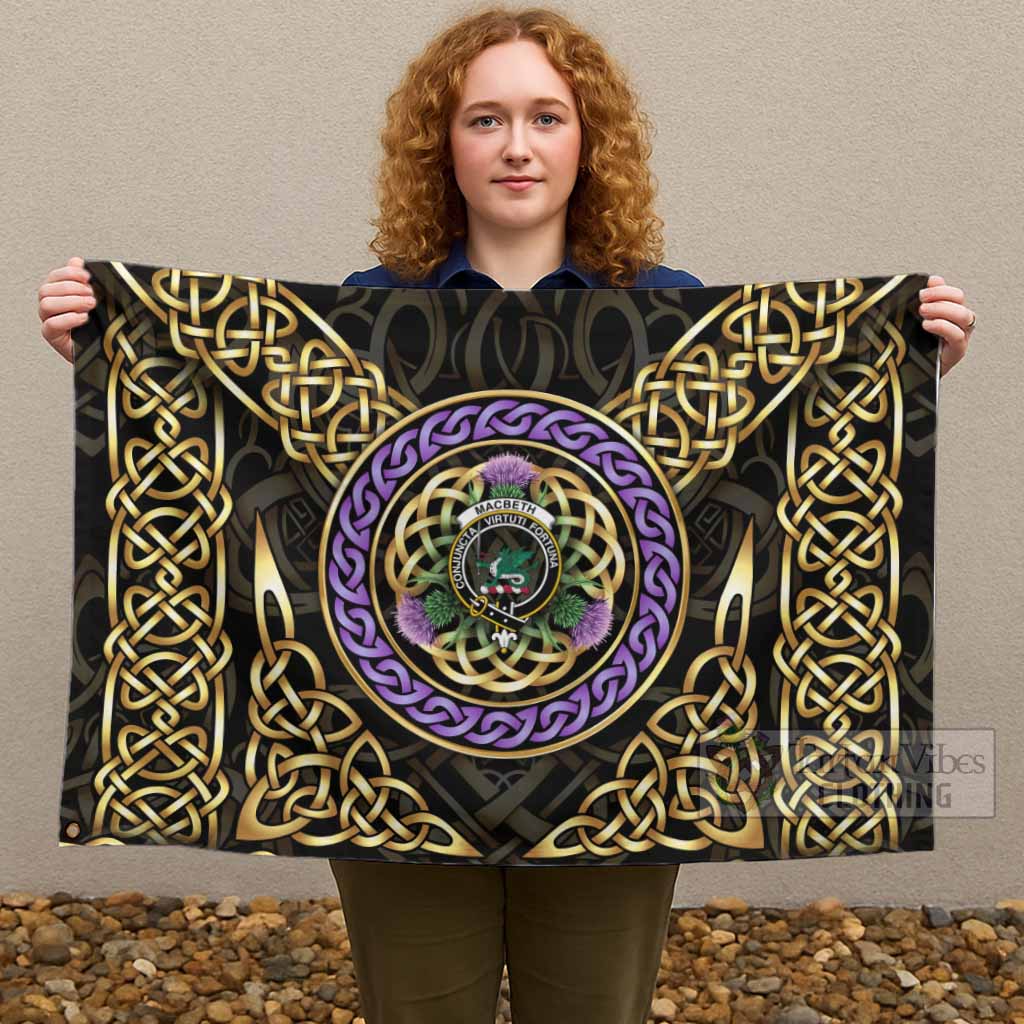 MacBeth (McBeth) Clan Crest House Flag Celtic Scottish Thistle - Tartan Vibes Clothing