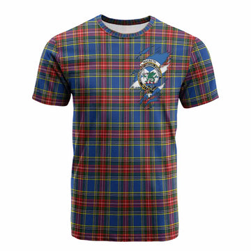 MacBeth (McBeth) Clan Crest In Me Tartan Cotton T-shirt Scotland Flag Style