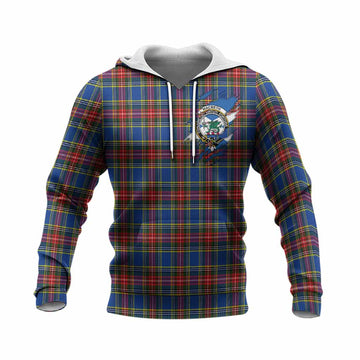MacBeth (McBeth) Clan Crest In Me Tartan Knitted Hoodie Scotland Flag Style