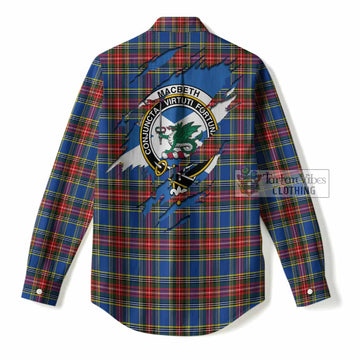MacBeth (McBeth) Clan Crest In Me Tartan Women Casual Shirt Scotland Flag Style