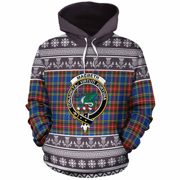 MacBeth (McBeth) Clan Tartan Christmas Cotton Hoodie with Family Crest