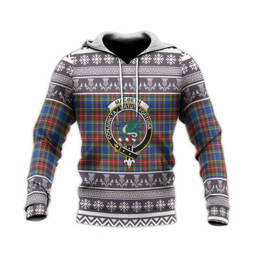 MacBeth (McBeth) Clan Tartan Christmas Knitted Hoodie with Family Crest