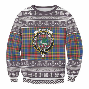 MacBeth (McBeth) Clan Tartan Christmas Sweatshirt with Family Crest
