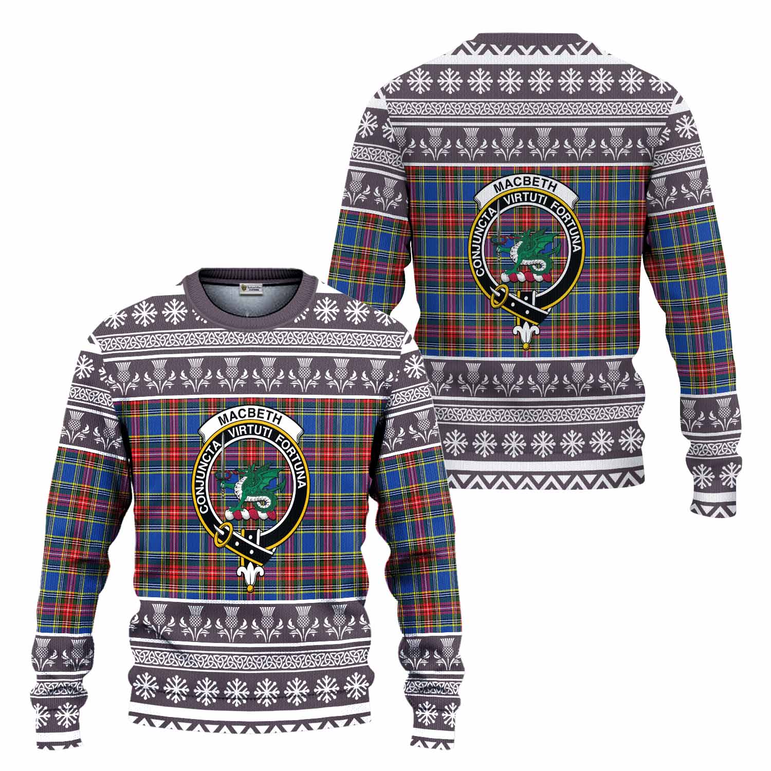 MacBeth (McBeth) Clan Tartan Christmas Ugly Sweater with Family Crest - Tartan Vibes Clothing