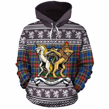 MacBeth (McBeth) Clan Tartan Crest Christmas Cotton Hoodie Coat of Arms Funny Style