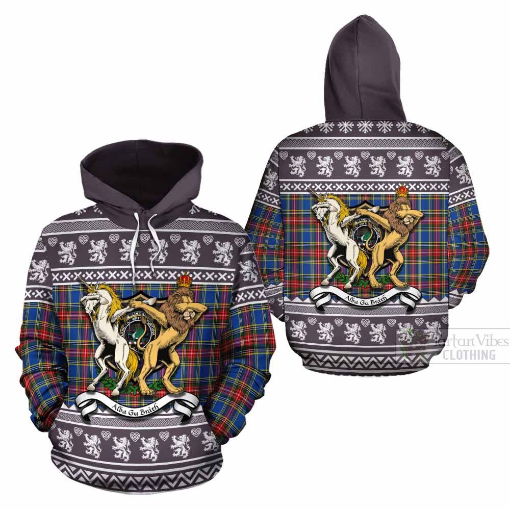 MacBeth (McBeth) Clan Tartan Crest Christmas Cotton Hoodie Coat of Arms Funny Style - Tartan Vibes Clothing