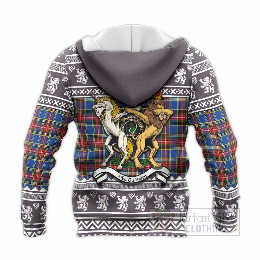 MacBeth (McBeth) Clan Tartan Crest Christmas Knitted Hoodie Coat of Arms Funny Style - Tartan Vibes Clothing