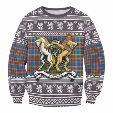 MacBeth (McBeth) Clan Tartan Crest Christmas Sweatshirt Coat of Arms Funny Style
