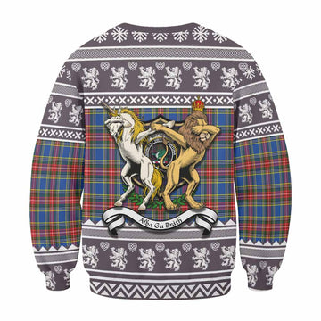 MacBeth (McBeth) Clan Tartan Crest Christmas Sweatshirt Coat of Arms Funny Style