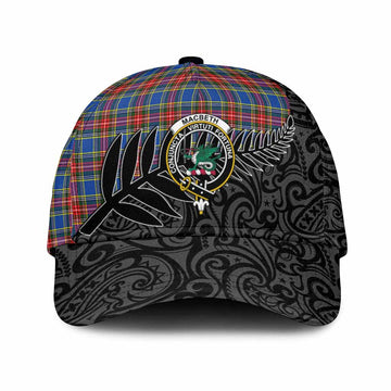 MacBeth (McBeth) Crest Tartan Classic Cap with New Zealand Silver Fern Half Style