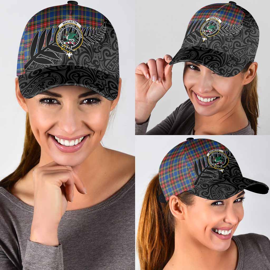 MacBeth (McBeth) Crest Tartan Classic Cap with New Zealand Silver Fern Half Style