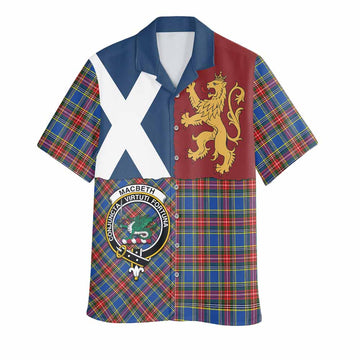 MacBeth (McBeth) Crest Tartan Hawaiian Shirt with Lion Rampant Saltire Style