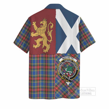 MacBeth (McBeth) Crest Tartan Hawaiian Shirt with Lion Rampant Saltire Style