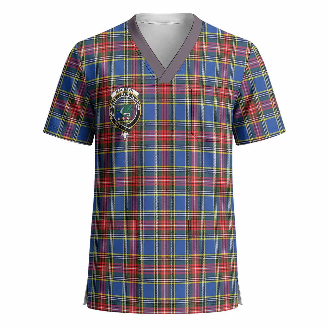 MacBeth (McBeth) Crest Tartan Scrub Top - Tartan Vibes Clothing
