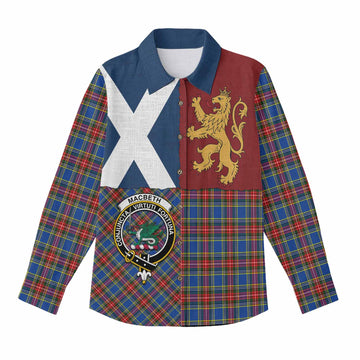 MacBeth (McBeth) Crest Tartan Women Casual Shirt with Lion Rampant Saltire Style