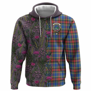 MacBeth (McBeth) Family Crest Tartan Hoodie Scottish Thistle Flower Pattern Half Style - Tartan Vibes Clothing