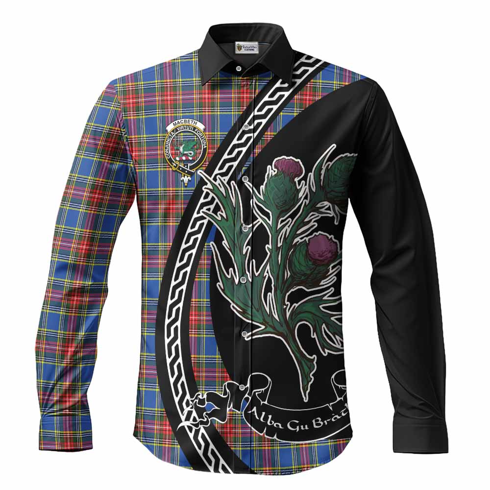 MacBeth (McBeth) Family Crest Tartan Long Sleeve Button Shirts Alba Thistle Inspired - Tartan Vibes Clothing