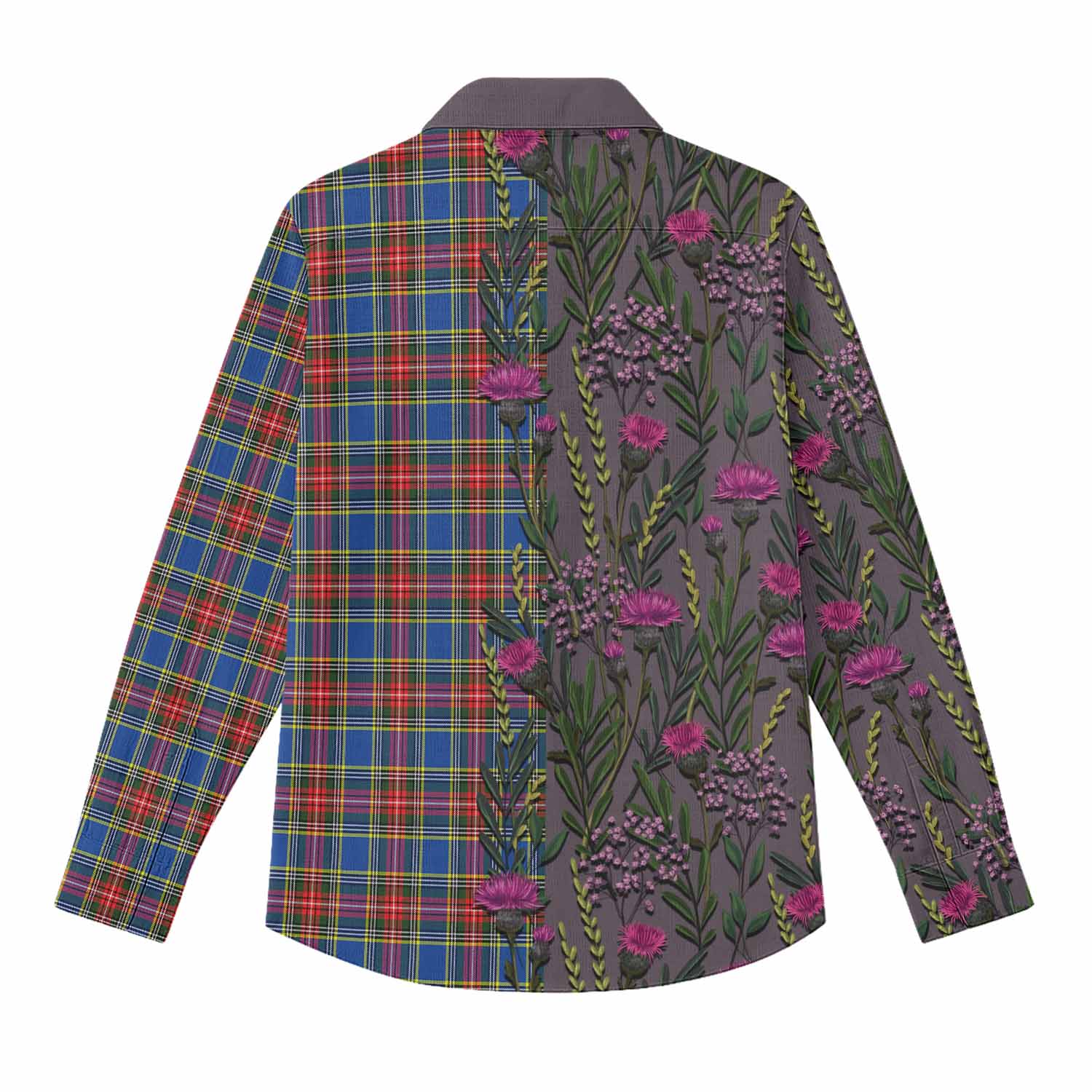 MacBeth (McBeth) Family Crest Tartan Women Casual Shirt Scottish Thistle Flower Pattern Half Style - Tartan Vibes Clothing