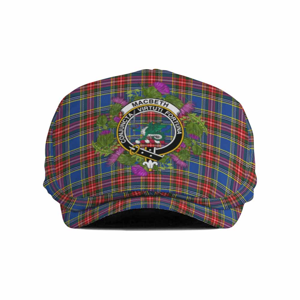 MacBeth (McBeth) Scotland Tartan Crest Thistle Heritage Flat Cap, Jeff Cap Flat Cap - Tartan Vibes Clothing