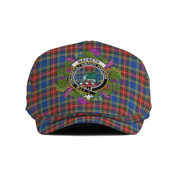 MacBeth (McBeth) Scotland Tartan Crest Thistle Heritage Flat Cap, Jeff Cap Flat Cap - Tartan Vibes Clothing