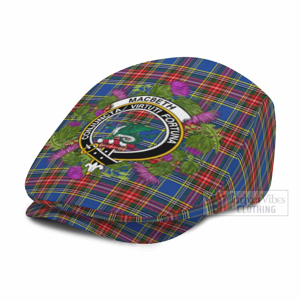 MacBeth (McBeth) Scotland Tartan Crest Thistle Heritage Flat Cap, Jeff Cap - Tartan Vibes Clothing