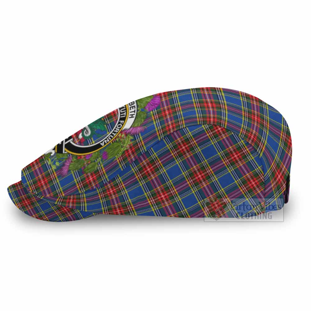 MacBeth (McBeth) Scotland Tartan Crest Thistle Heritage Flat Cap, Jeff Cap - Tartan Vibes Clothing