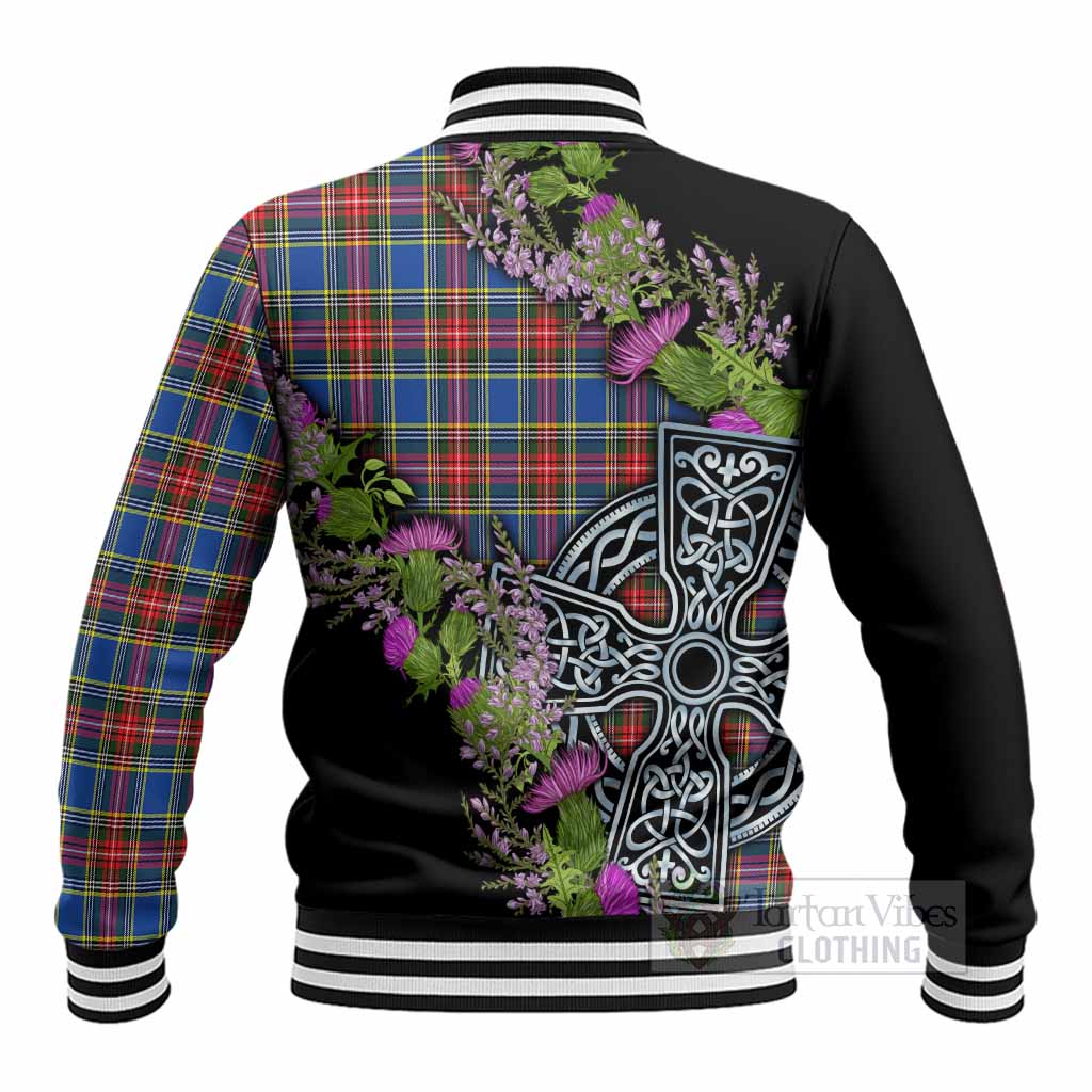 MacBeth (McBeth) Scottish Fraoch Thistle Tartan Baseball Jacket Celtic Cross - Tartan Vibes Clothing