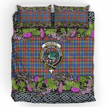 MacBeth (McBeth) Scottish Fraoch Thistle Tartan Bedding Set Celtic Cross
