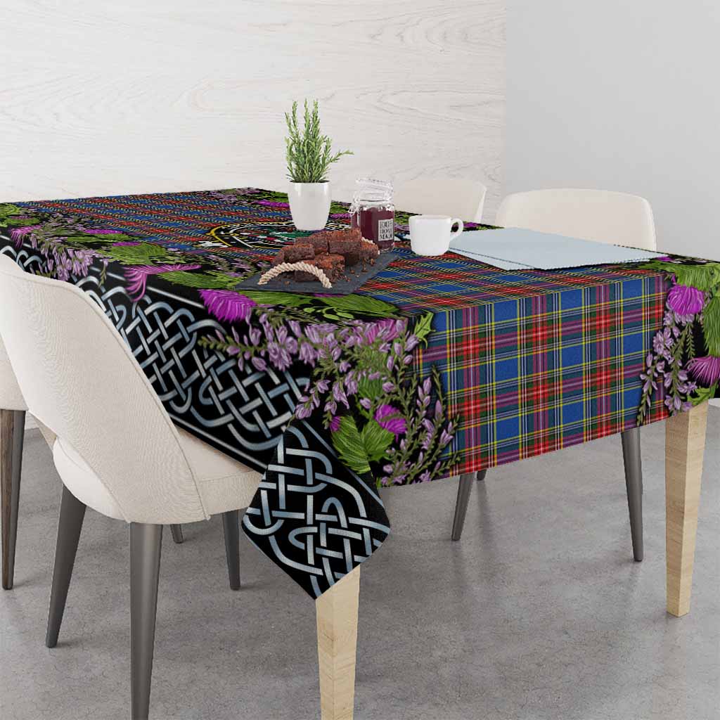 MacBeth (McBeth) Scottish Fraoch Thistle Tartan Tablecloth Celtic Cross - Tartan Vibes Clothing