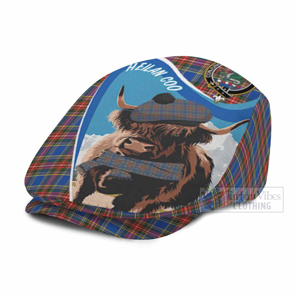 MacBeth (McBeth) Scottish Heilan Coo Tartan Crest Flat Cap, Jeff Cap - Tartan Vibes Clothing