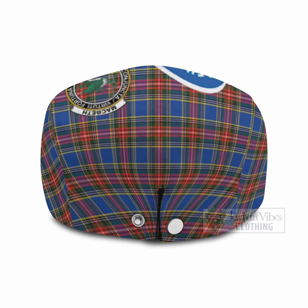 MacBeth (McBeth) Scottish Heilan Coo Tartan Crest Flat Cap, Jeff Cap - Tartan Vibes Clothing