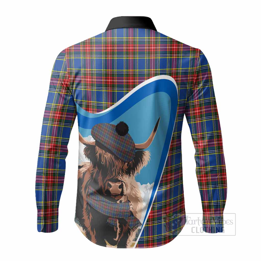 MacBeth (McBeth) Scottish Heilan Coo Tartan Crest Long Sleeve Button Shirts - Tartan Vibes Clothing