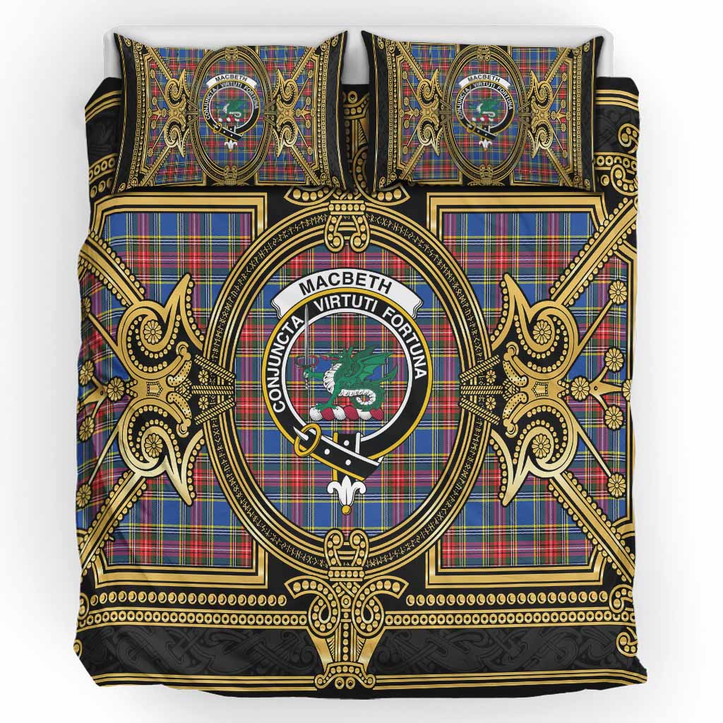 MacBeth (McBeth) Scottish Tartan Crest Bedding Set Royal Stylized