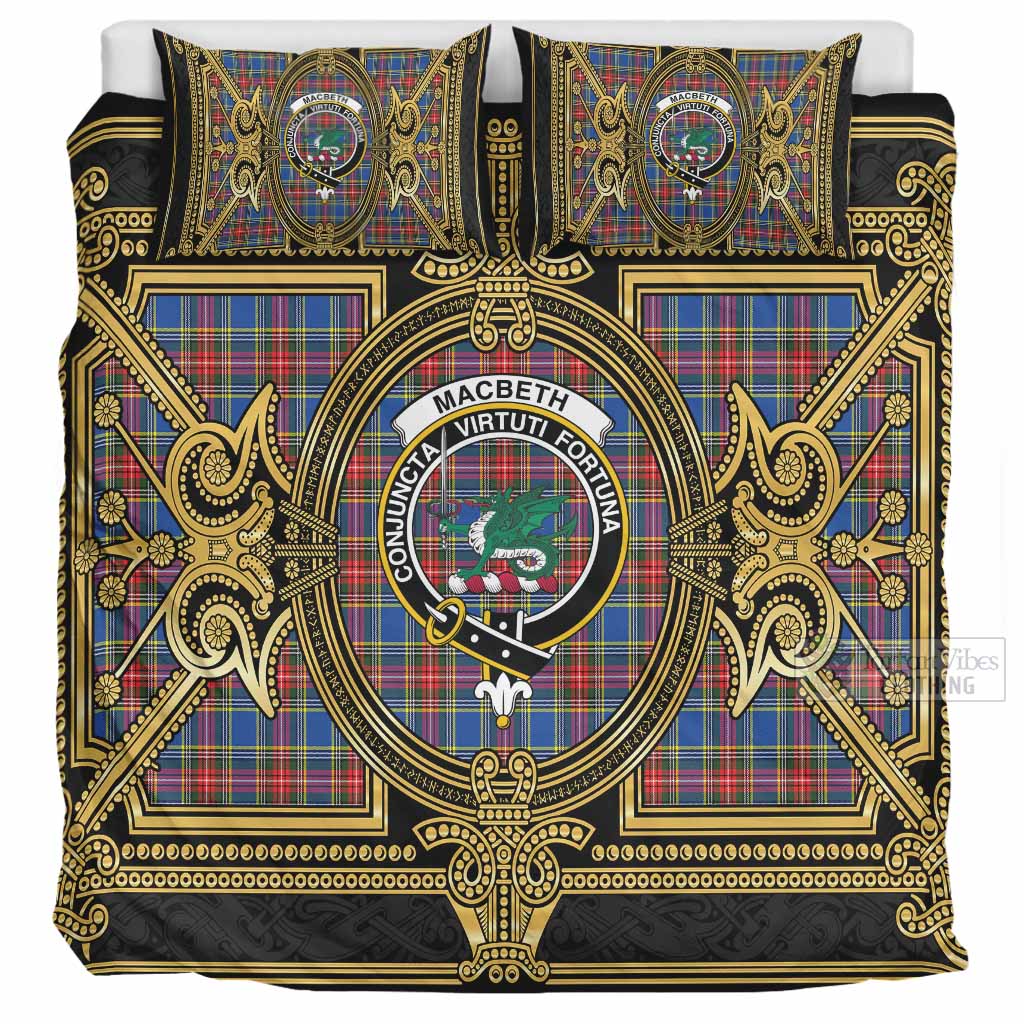 MacBeth (McBeth) Scottish Tartan Crest Bedding Set Royal Stylized