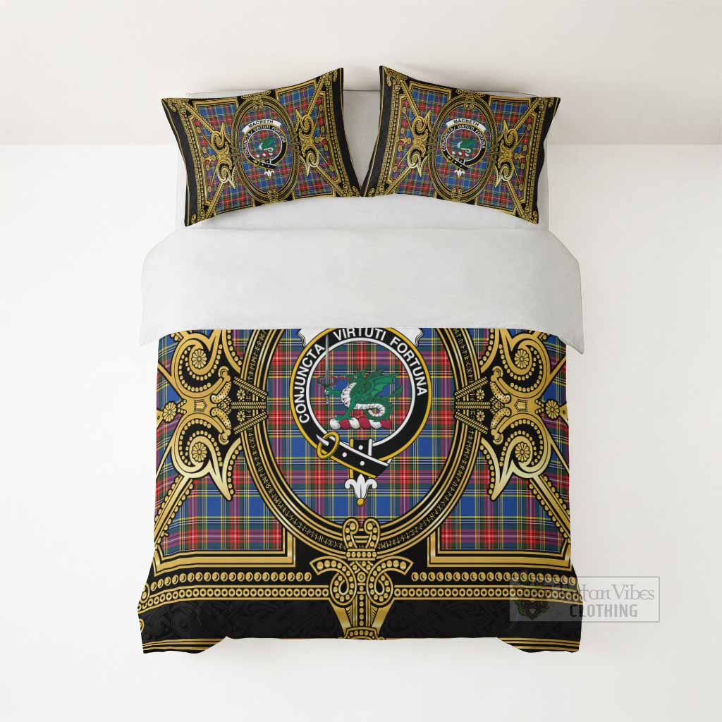 MacBeth (McBeth) Scottish Tartan Crest Bedding Set Royal Stylized